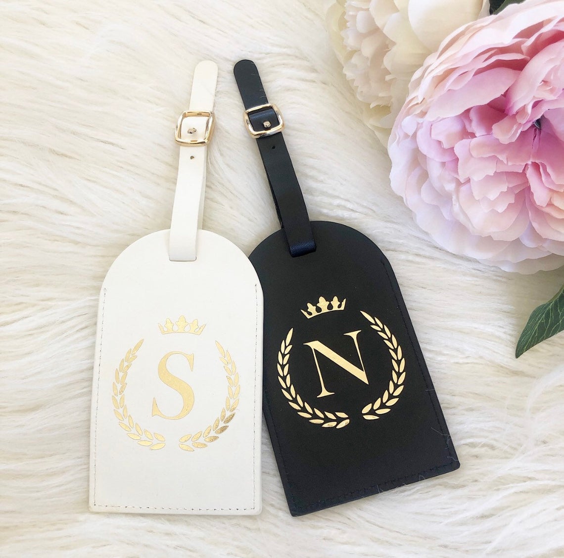 Personalised Leather luggage Tag - Black
