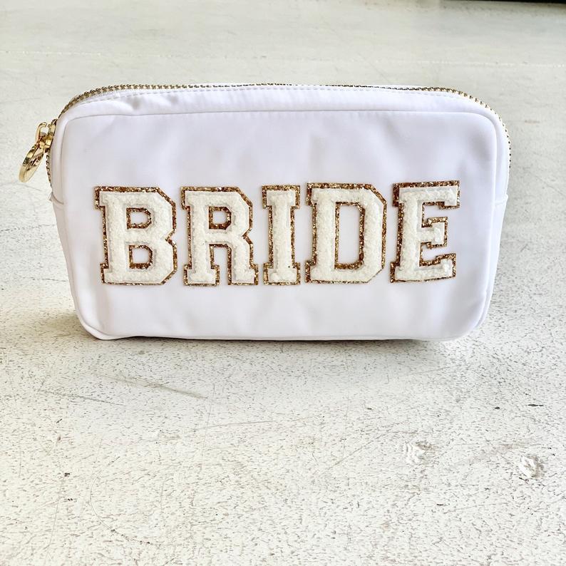 White Varsity Glitter Letter Chenille Initial Patch
