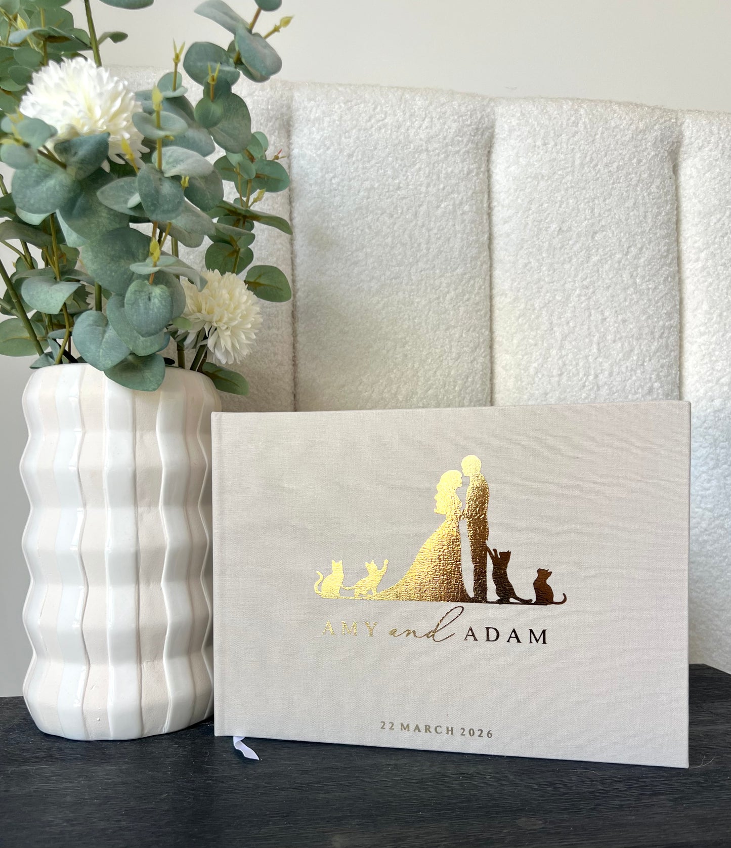 ELLE - Personalised Linen Guest Book