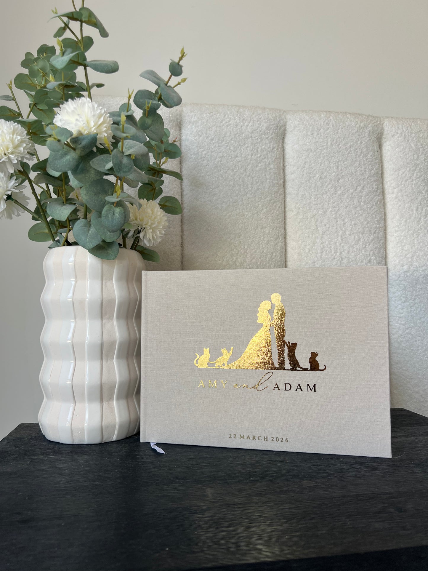 ELLE - Personalised Linen Guest Book