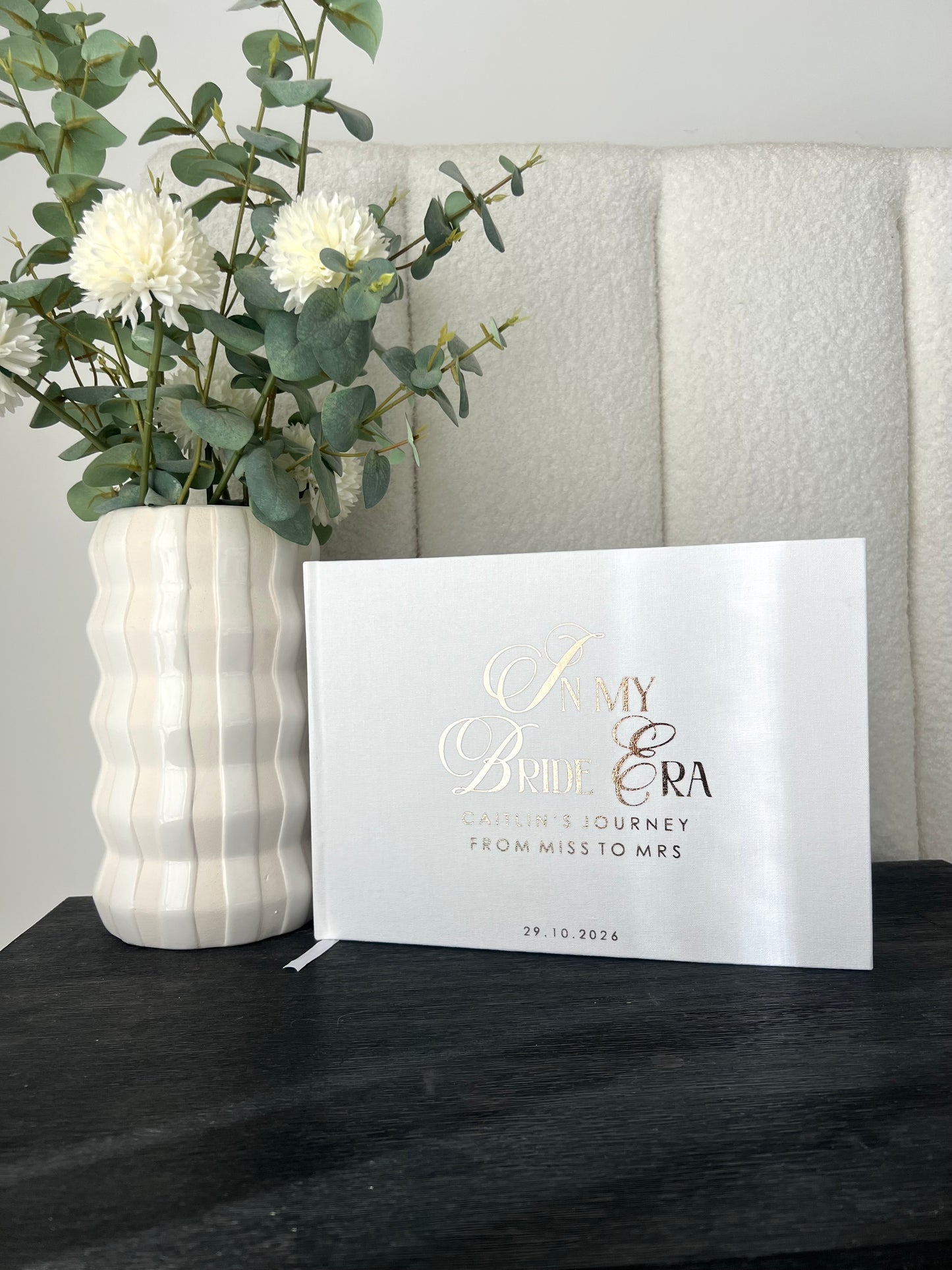 BRIDE ERA - Personalised Linen Guest Book