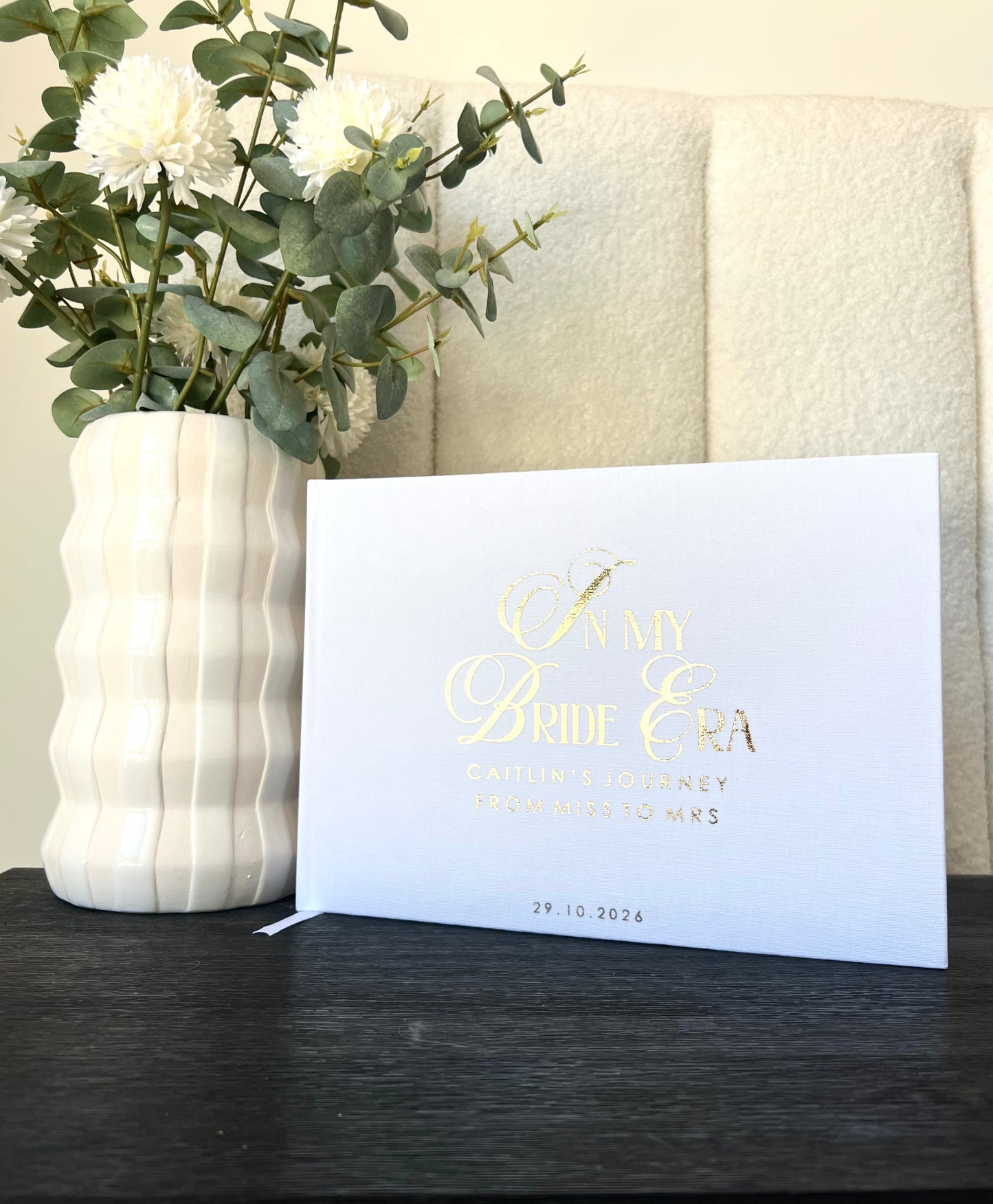 BRIDE ERA - Personalised Linen Guest Book