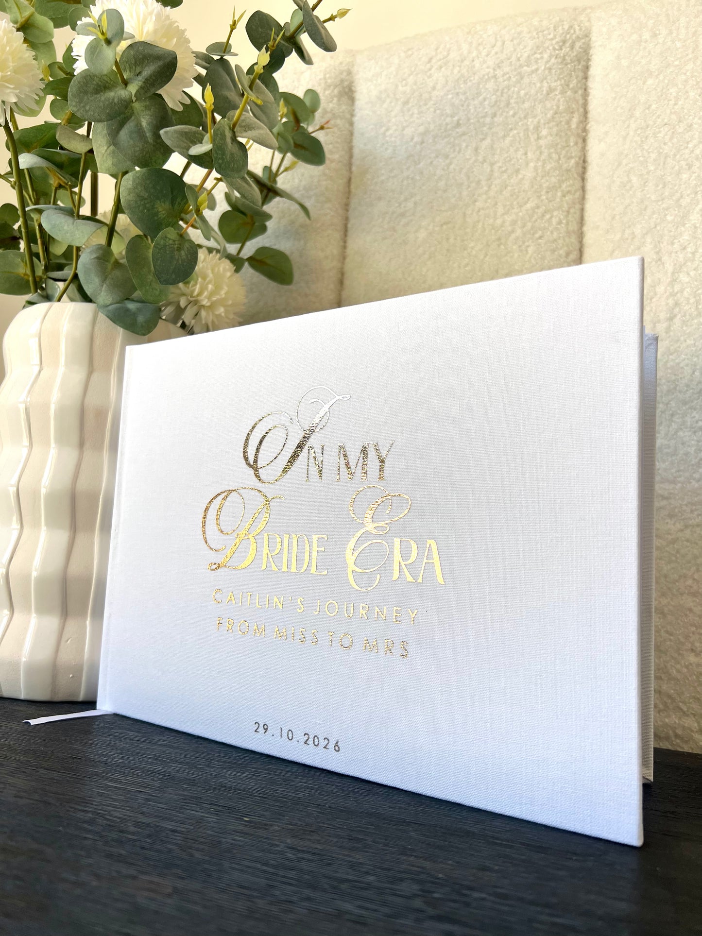 BRIDE ERA - Personalised Linen Guest Book