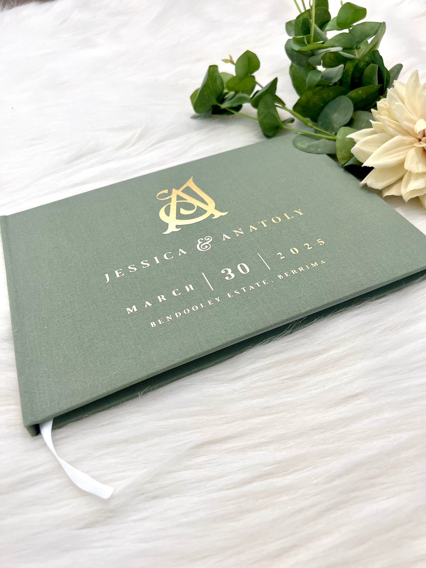 JESSICA - Personalised Linen Guest Book