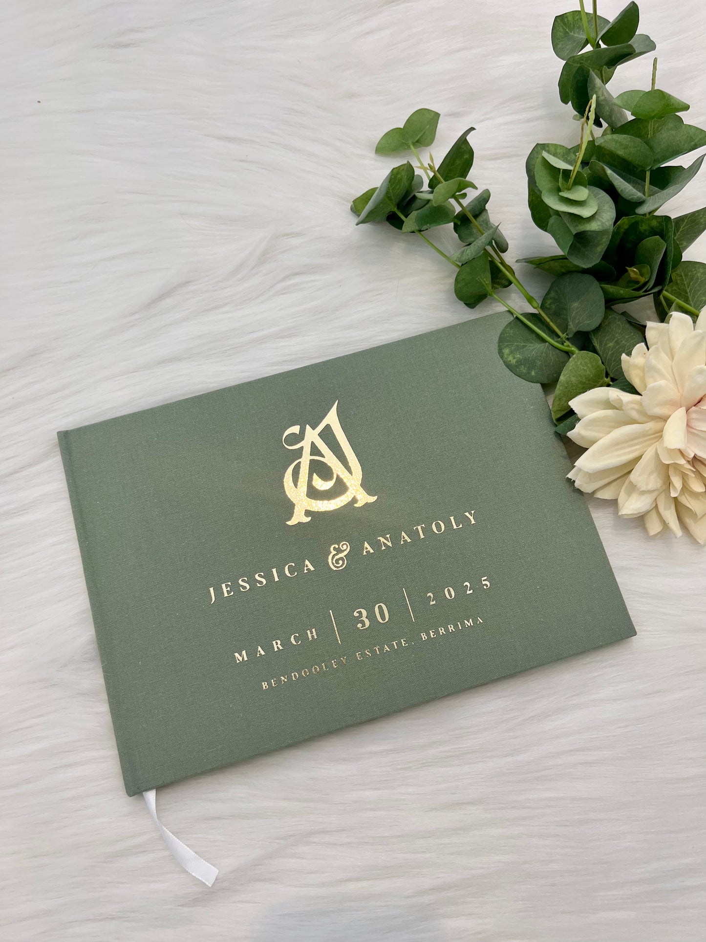 JESSICA - Personalised Linen Guest Book