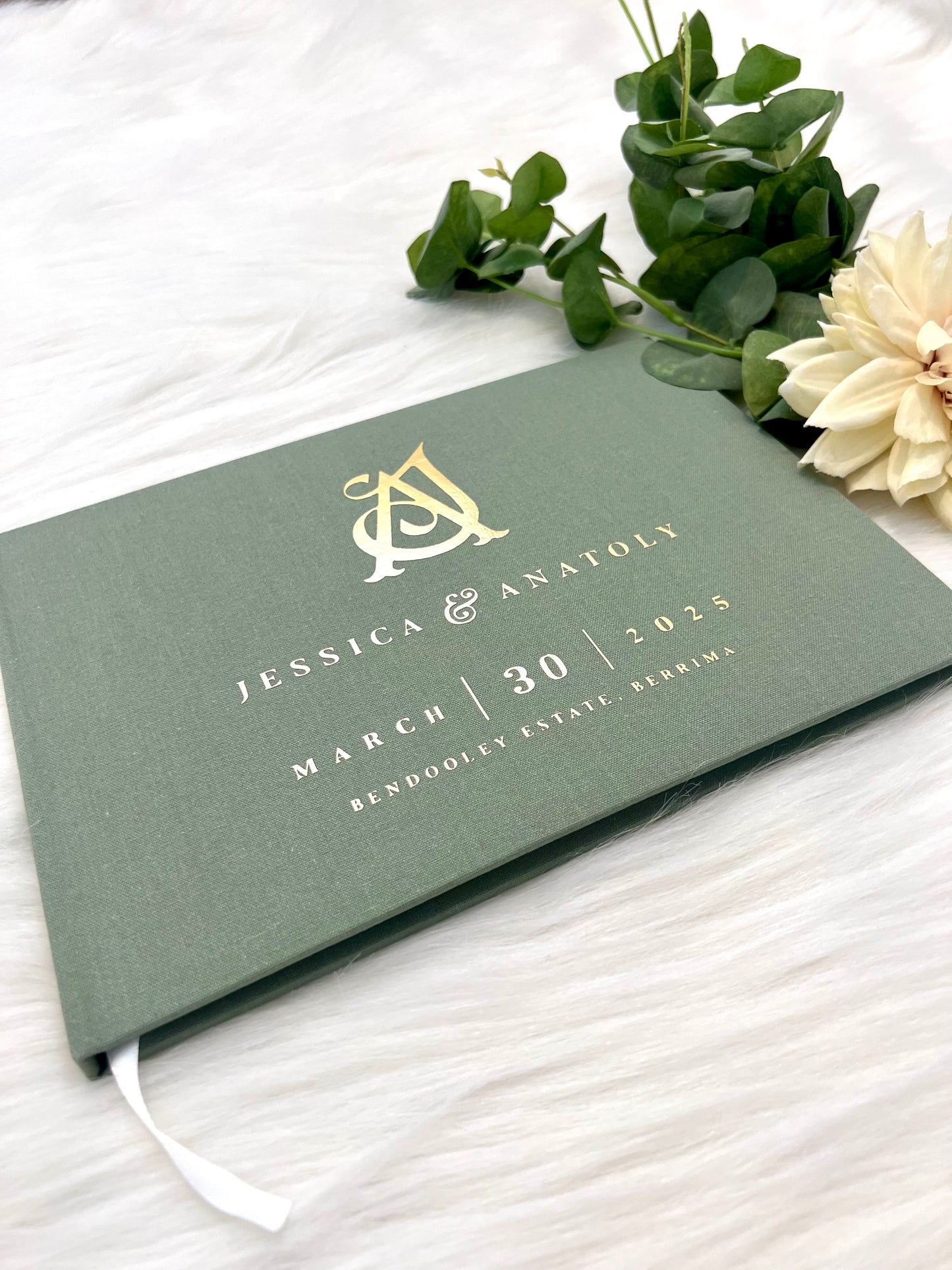 JESSICA - Personalised Linen Guest Book