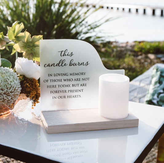 Printed Wedding Memory Candle Stand with LED Candle