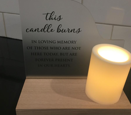 Printed Wedding Memory Candle Stand with LED Candle