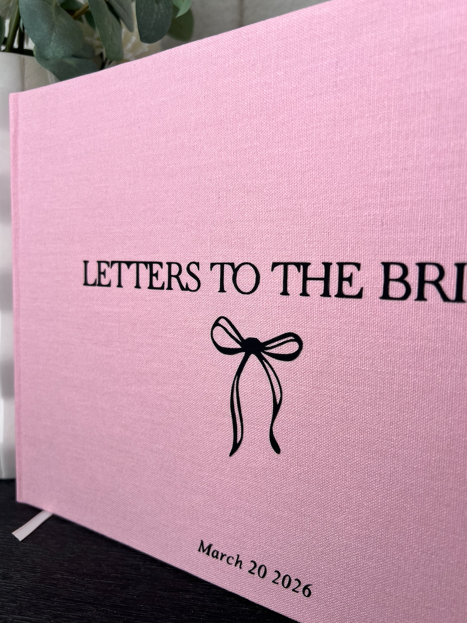 LETTERS TO THE BRIDE - Personlaised Linen Guest Book