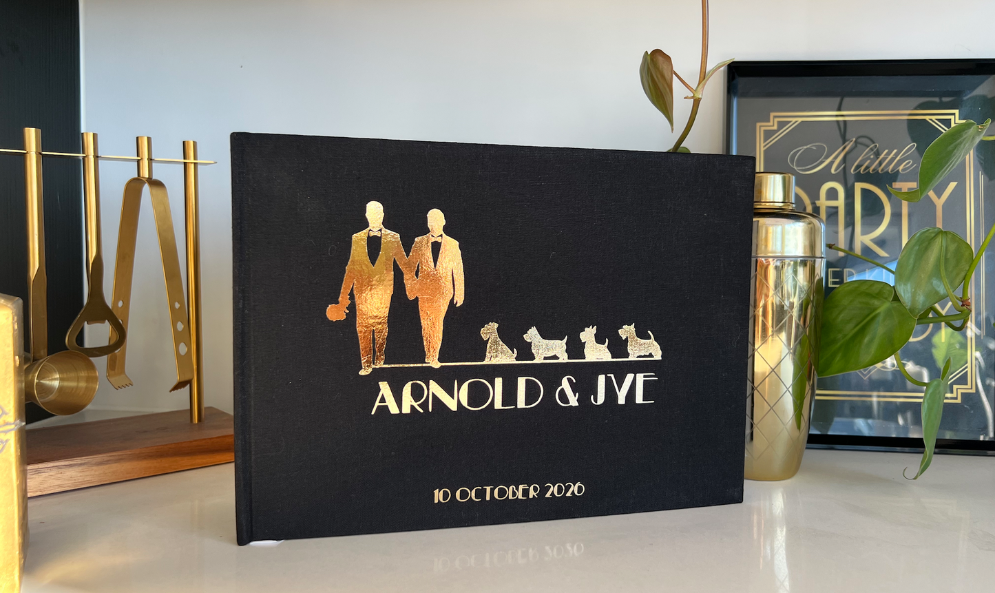 ELLE - Personalised Linen Guest Book