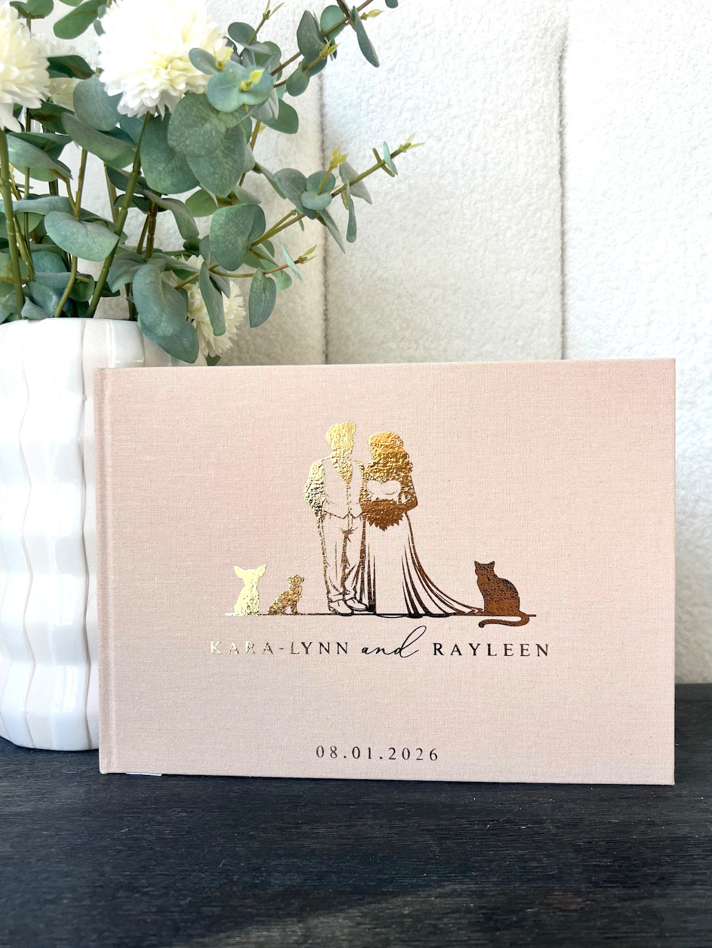 ELLE - Personalised Linen Guest Book