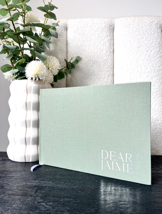 JAMIE - Personalised Linen Guest Book