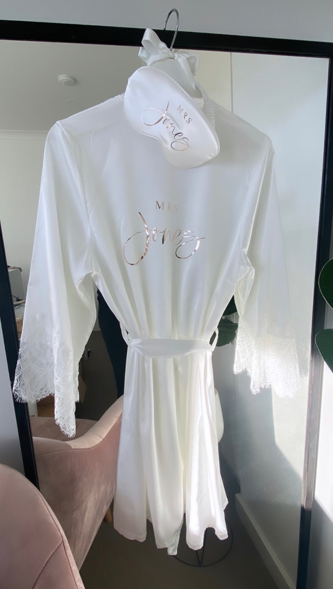 Lace Bridal Robe & Eye Mask Gift Pack