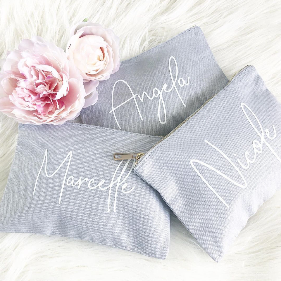 Personalised Cosmetic Bag - Light Grey