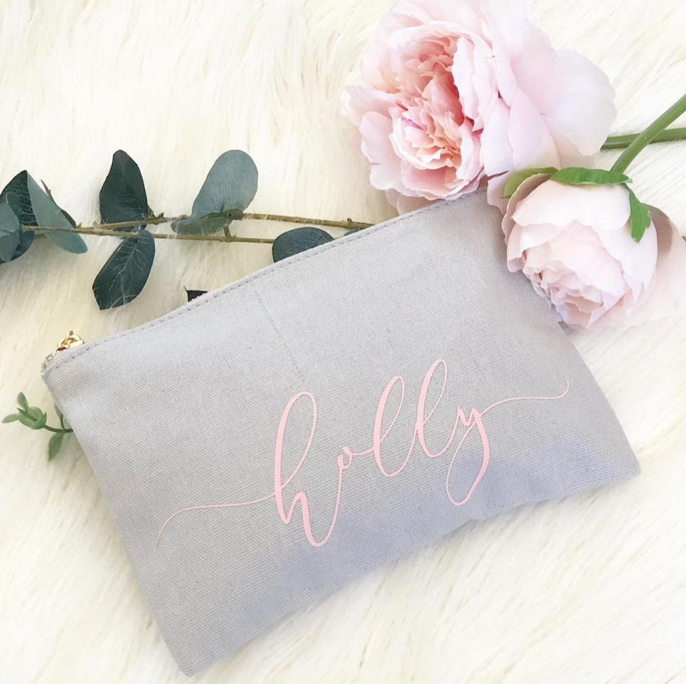 Personalised Cosmetic Bag - Light Grey