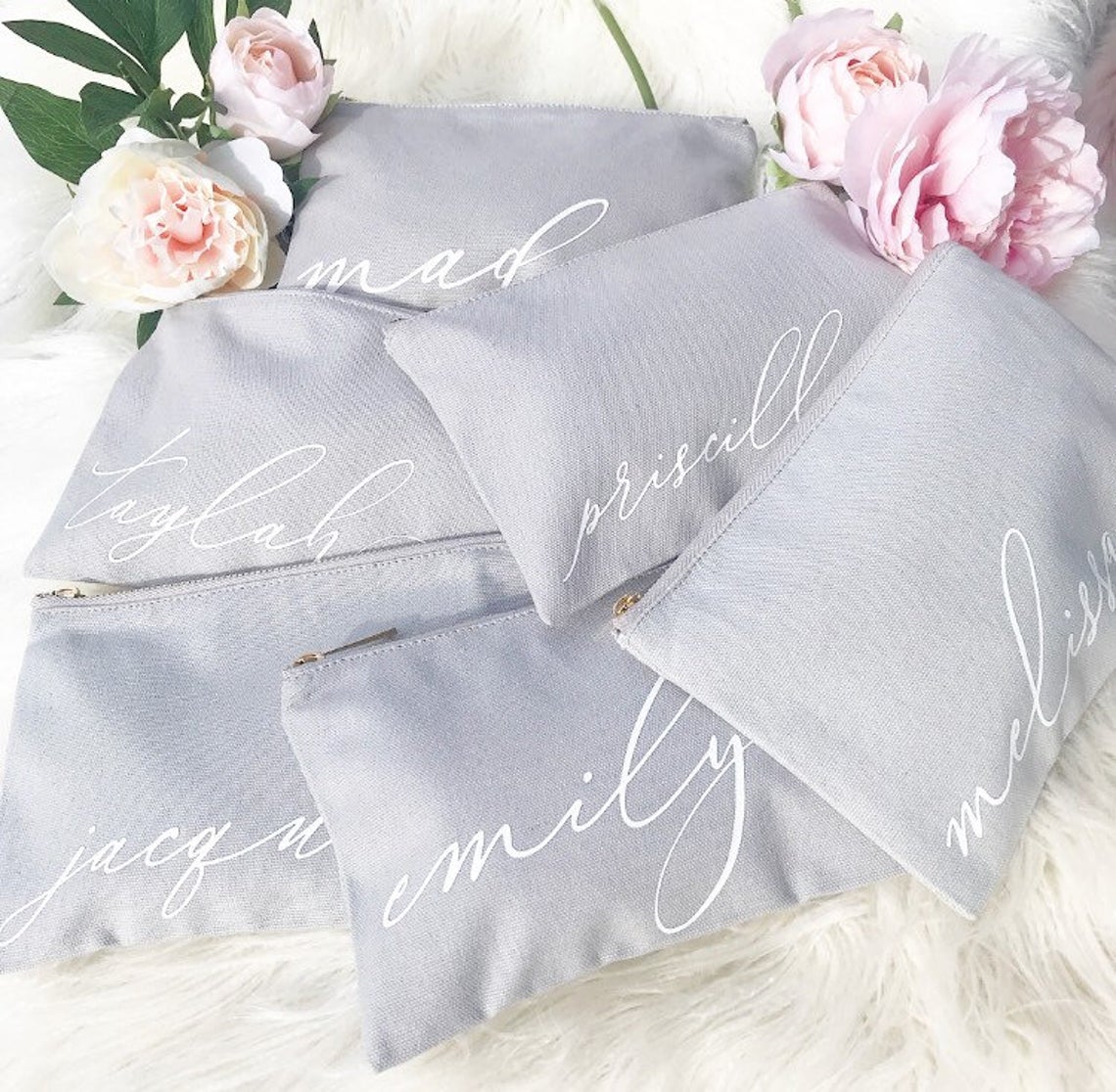 Personalised Cosmetic Bag - Light Grey
