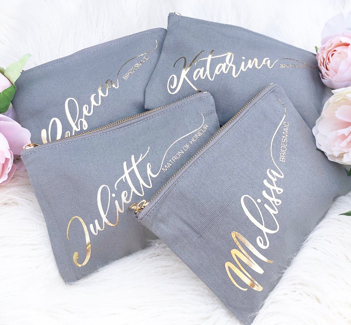 Personalised Cosmetic Bag - Dark Grey