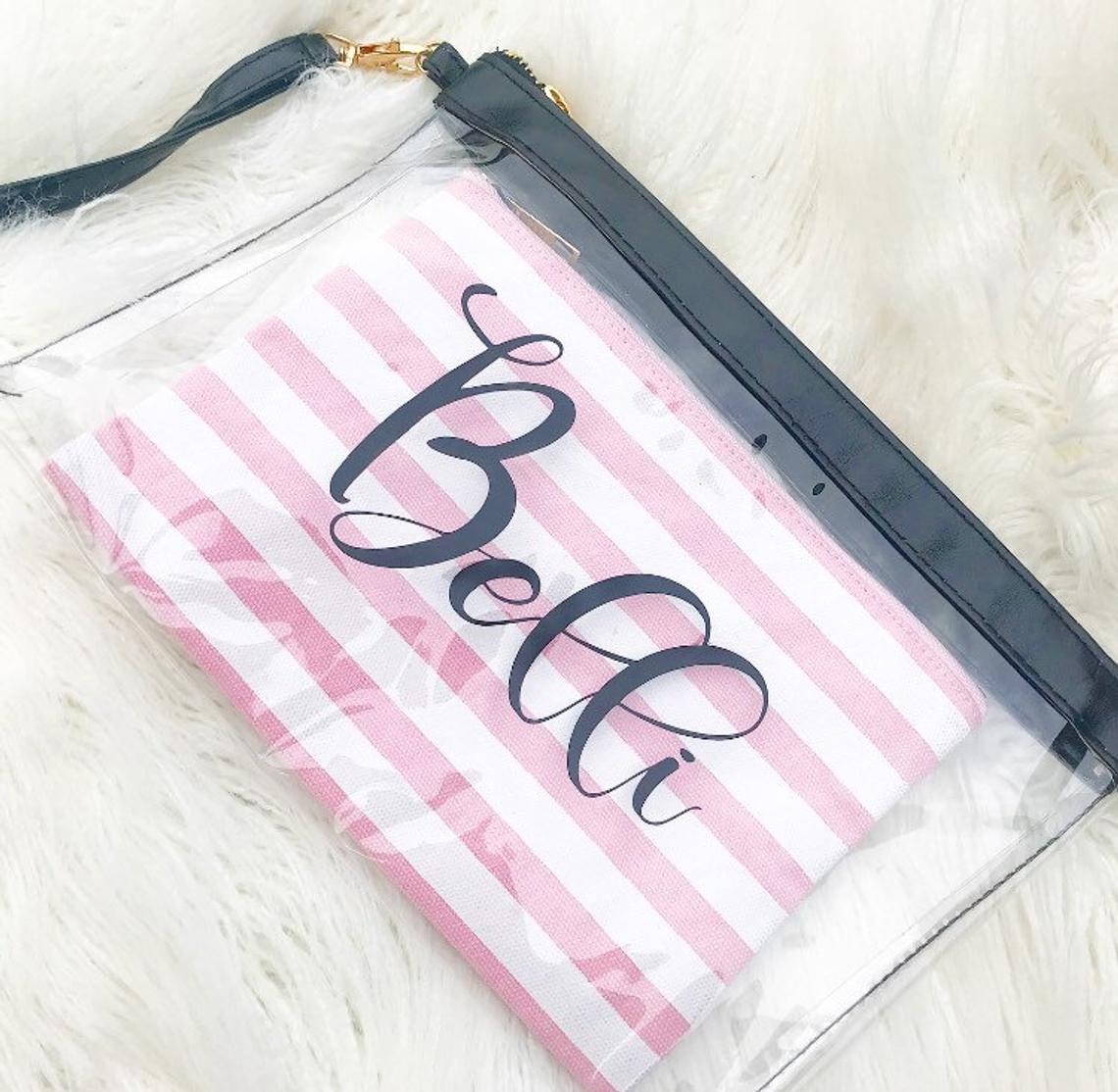 BLACK Stadium Bag + Canvas Makeup Bag Pack