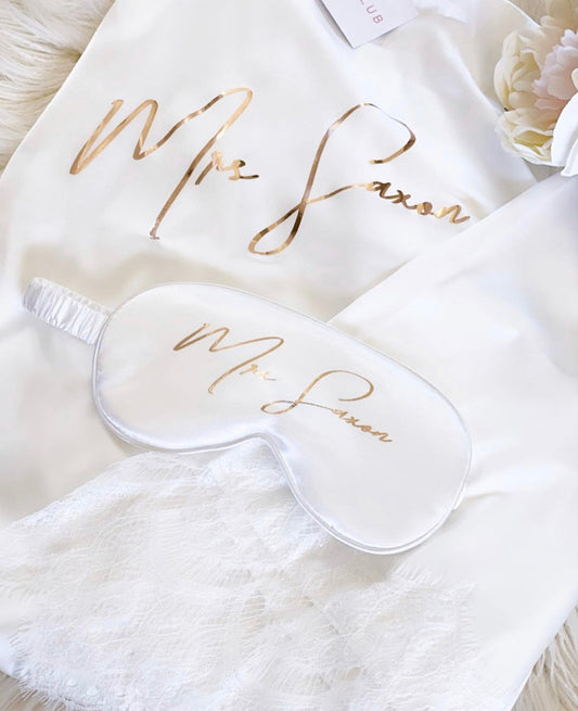 Lace Bridal Robe & Eye Mask Gift Pack
