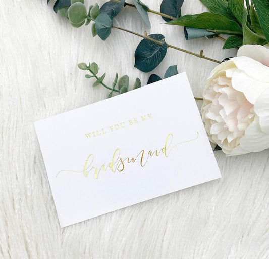 "Will You be my Bridesmaid" Card Gold