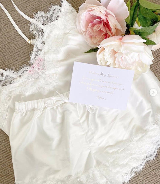 LACE CAMI + SHORTS WHITE