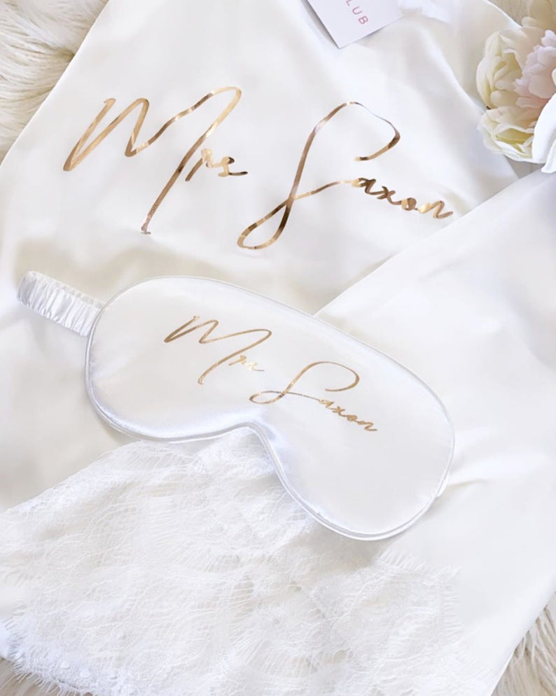 Satin Eye Mask - White