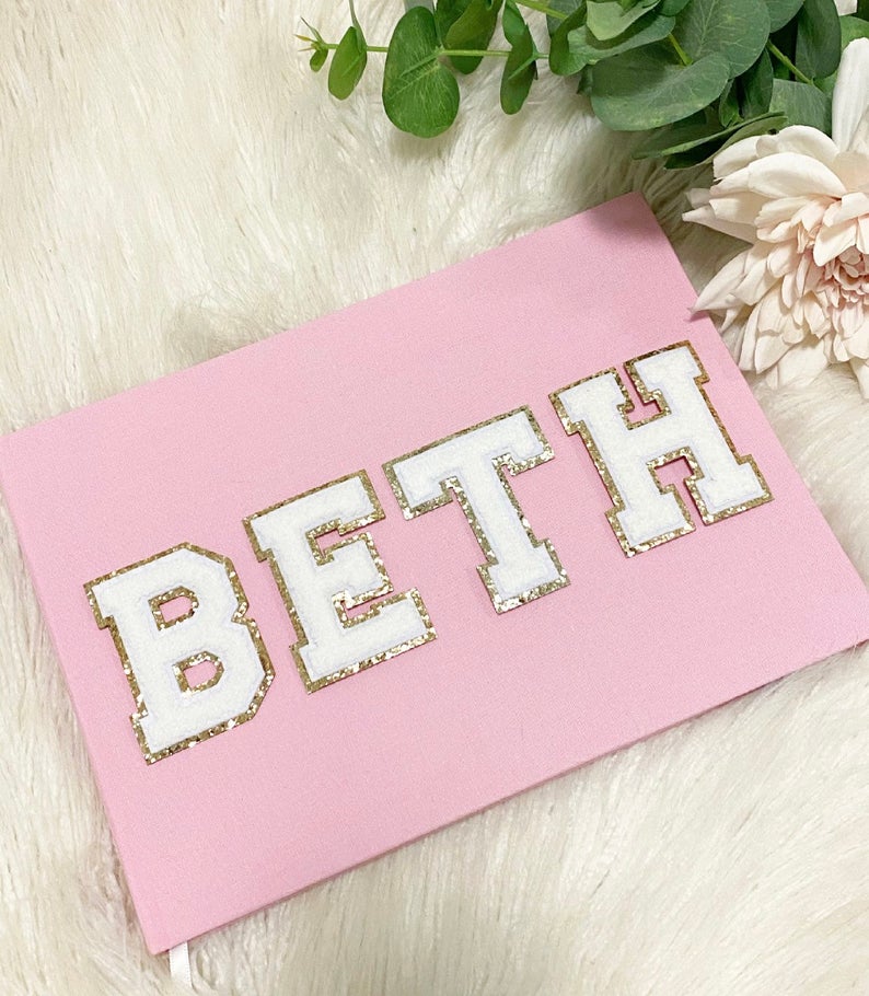 Pink Chenille Patch Book